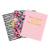 Kangaro Pink Mint Retro gelinieerd schrift A5 assorti 3 stuks 80 vel