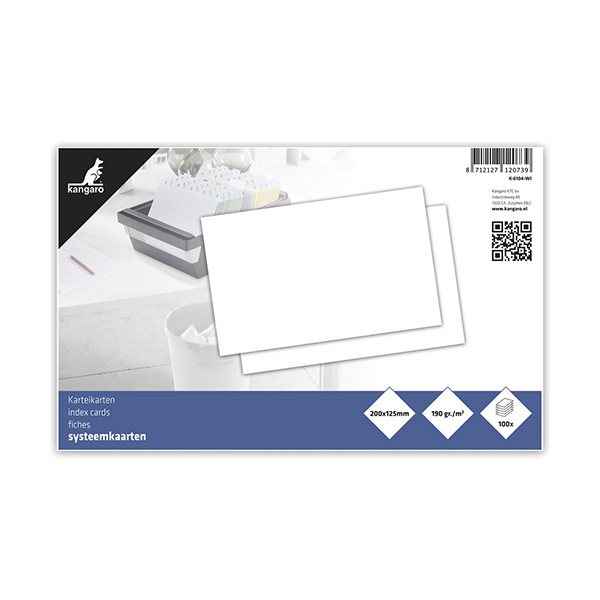 Kangaro systeemkaart blanco wit 200 x 125 mm (100 stuks) K-6104-WI 056779 - 1