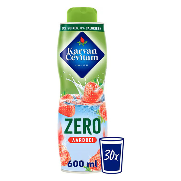Karvan Cévitam limonadesiroop aardbei 0% (600 ml) 423241 - 2