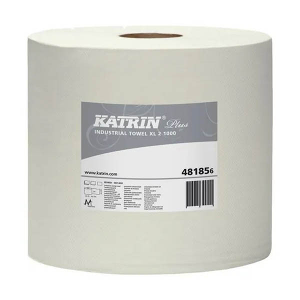 Katrin Plus XL2 papieren handdoekrol 2-laags 265 mm 1000 vel wit (2 stuks) SKA06147 - 1