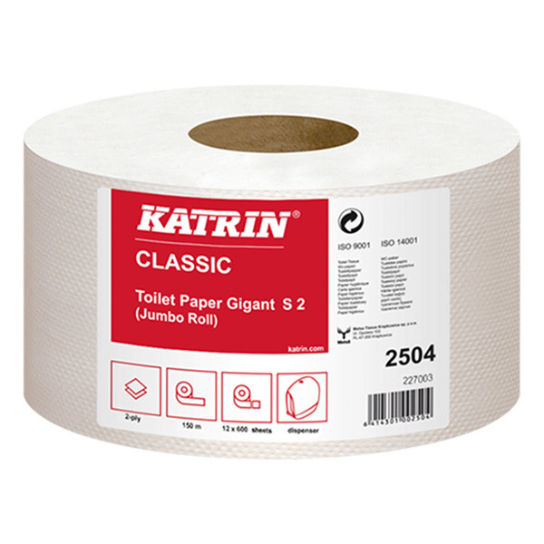 Katrin toiletpapier 2-laags 12 rollen geschikt voor Katrin Classic Gigant S2 dispenser  STO04004 - 1