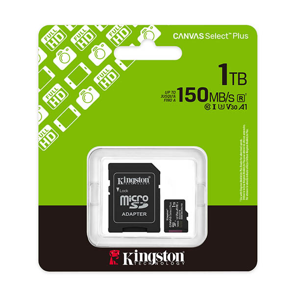Kingston Canvas Select Plus Gen3 Micro SDXC geheugenkaart inclusief adapter - 1TB 255012 - 2