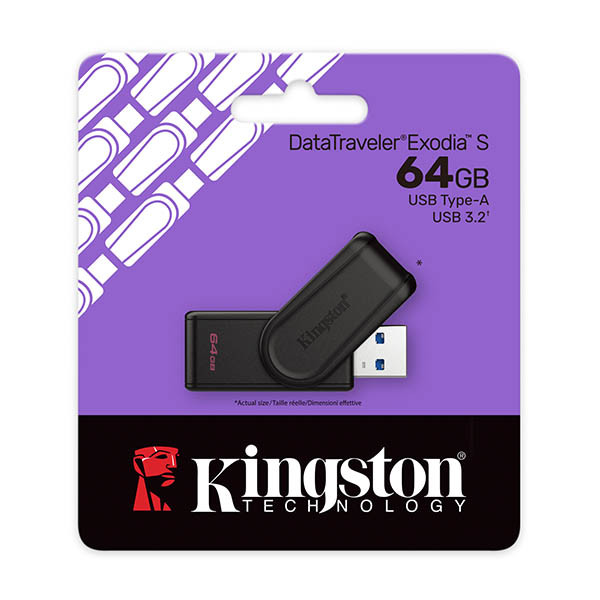 Kingston DataTraveler Exodia S USB 3.2-stick 64GB 255000 - 3