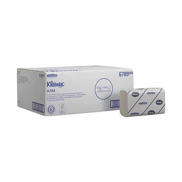 Kleenex Interfold extra kleine papieren handdoeken 2-laags 21,5 cm wit (15 stuks) SKL00032 - 1