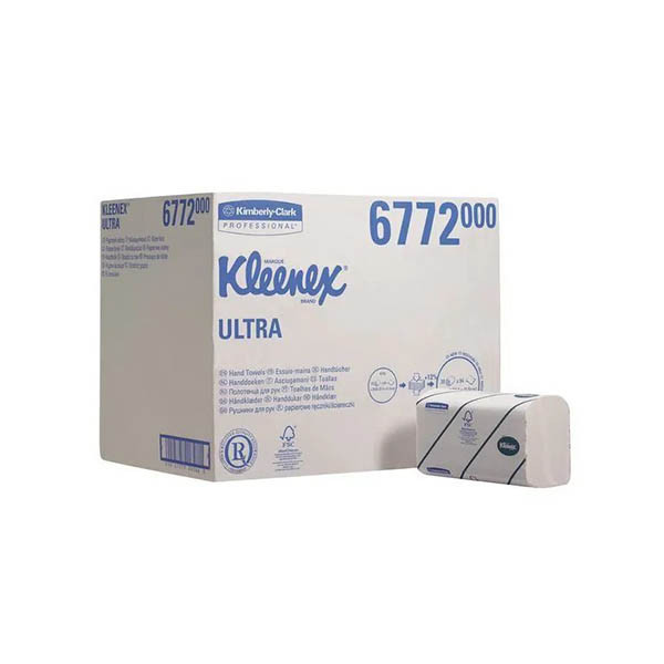 Kleenex Interfold papieren Handdoeken 2-laags 21,5 x 41,5 cm wit (30 stuks) 298067 - 1