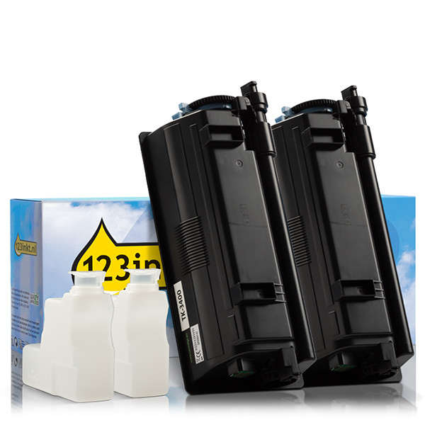 Kyocera TK-3400 toner zwart dubbelpak (123inkt huismerk) 095041 - 1