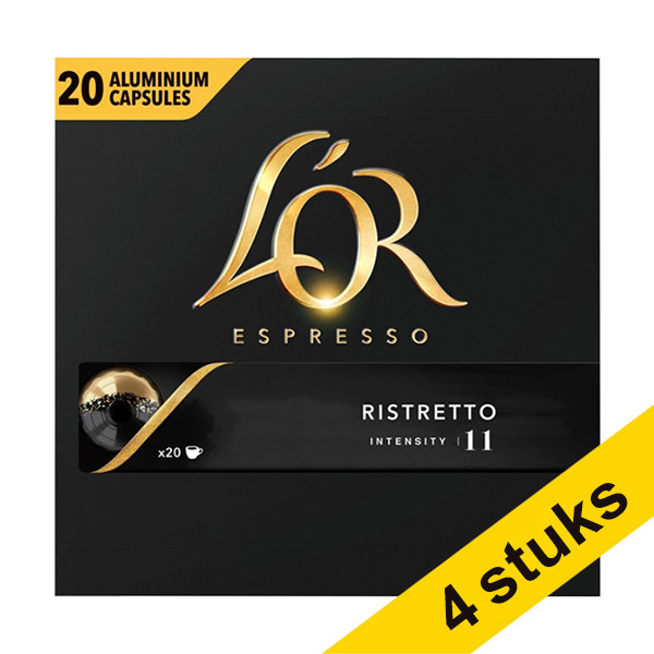 L'OR Espresso Aanbieding: 4x L'OR Espresso Ristretto koffiecups (20 stuks)  404268 - 1
