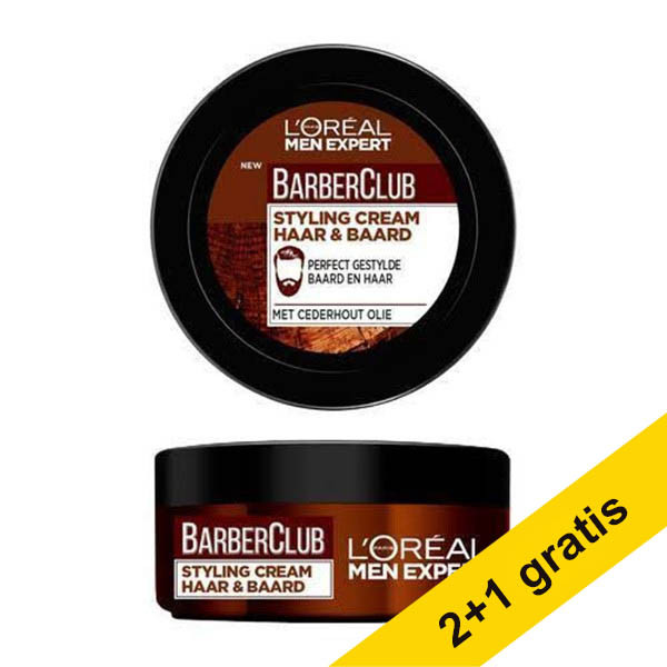 Aanbieding: 3x L'Oreal Men Expert Barber Club Styling Creme (75 ml) SLO00256 - 1