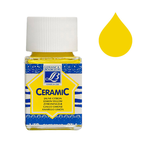 Lefranc Bourgeois Ceramic glas & porseleinverf 169 lemon yellow (50 ml) 210325 405121 - 1