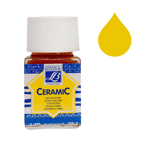 Lefranc Bourgeois Ceramic glas & porseleinverf 176 golden yellow (50 ml) 210327 405122 - 1