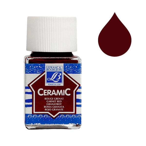 Lefranc Bourgeois Ceramic glas & porseleinverf 377 garnet red (50 ml) 210337 405125 - 1