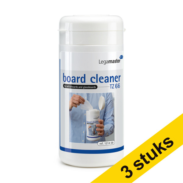 Aanbieding: 3x Legamaster TZ66 whiteboard reinigingsdoekjes (100st) 262081 - 1
