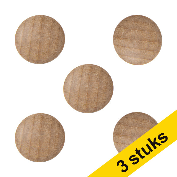 Aanbieding: 3x Legamaster Wooden magneten (5 stuks) 262095 - 1