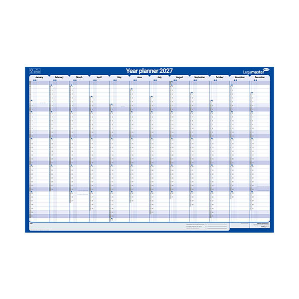 Legamaster jaarplanner 2027 verticaal 60 x 90 cm EN 262594 - 1