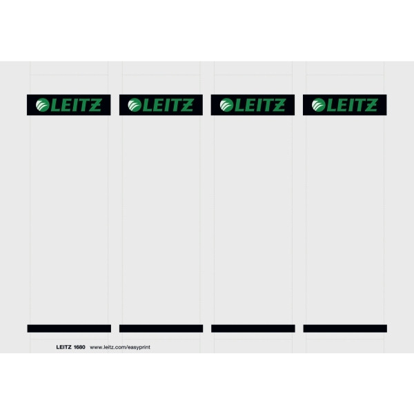 Leitz 1680 printbare rugetiketten 56 x 190 mm A4 insteek breed wit (100 stuks) 16800085 211058 - 1