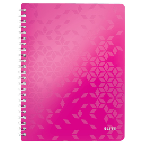 Leitz 4637 WOW collegeblok A4 gelinieerd 80 grams 80 vel roze metallic 46370023 211981 - 1