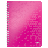 Leitz 4637 WOW collegeblok A4 gelinieerd 80 grams 80 vel roze metallic 46370023 211981