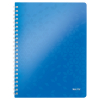 Leitz 4638 WOW collegeblok A4 geruit 80 grams 80 vel blauw metallic (4-gaats) 46380036 211988