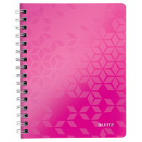 Leitz 4639 WOW collegeblok A5 gelinieerd 80 grams 80 vel roze metallic (2-gaats) 46390023 211993