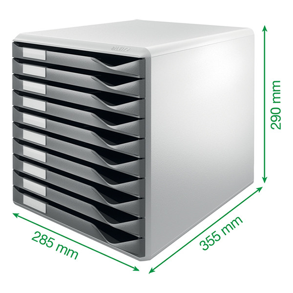 Leitz 5281 ladeblok donkergrijs (10 laden) 52810089 211218 - 2