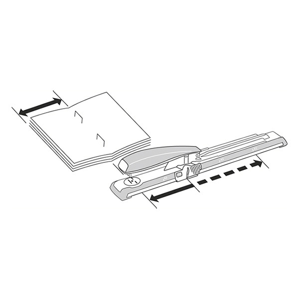 Leitz 5560 metalen langarm nietmachine (40 vel) 55600095 211382 - 3