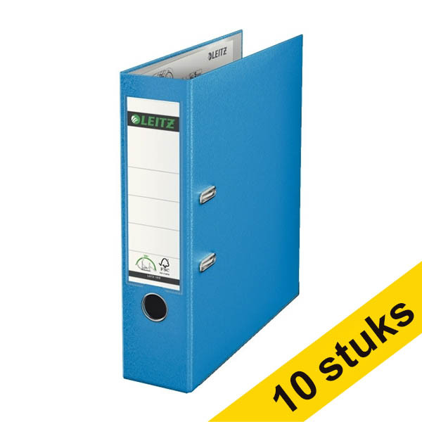 Aanbieding: 10x Leitz 1010 ordner A4 plastic lichtblauw 80 mm 280073 - 1