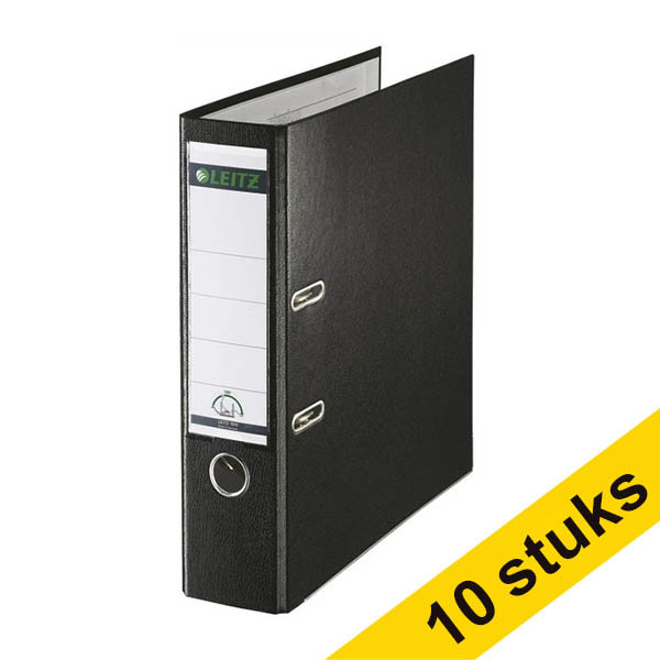 Aanbieding: 10x Leitz 1010 ordner A4 plastic zwart 80 mm 280063 - 1