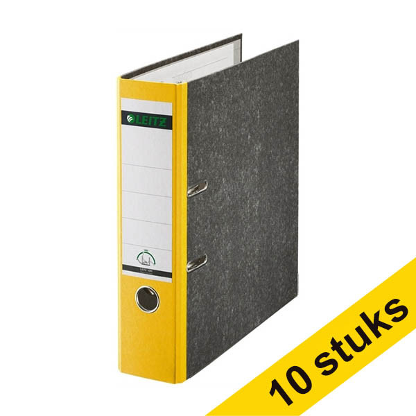 Aanbieding: 10x Leitz 1080 ordner A4 karton geel 80 mm 211465 - 1