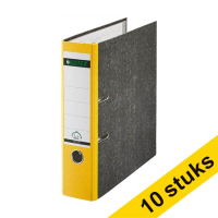 Aanbieding: 10x Leitz 1080 ordner A4 karton geel 80 mm 211465