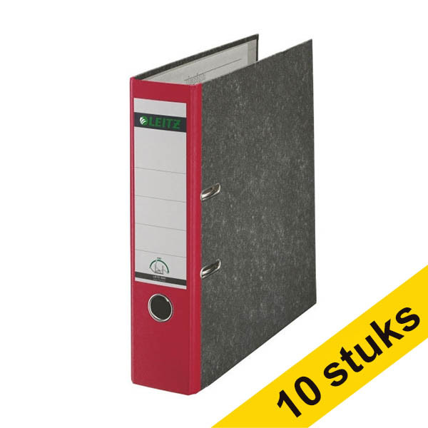 Aanbieding: 10x Leitz 1080 ordner A4 karton rood 80 mm 202551 - 1