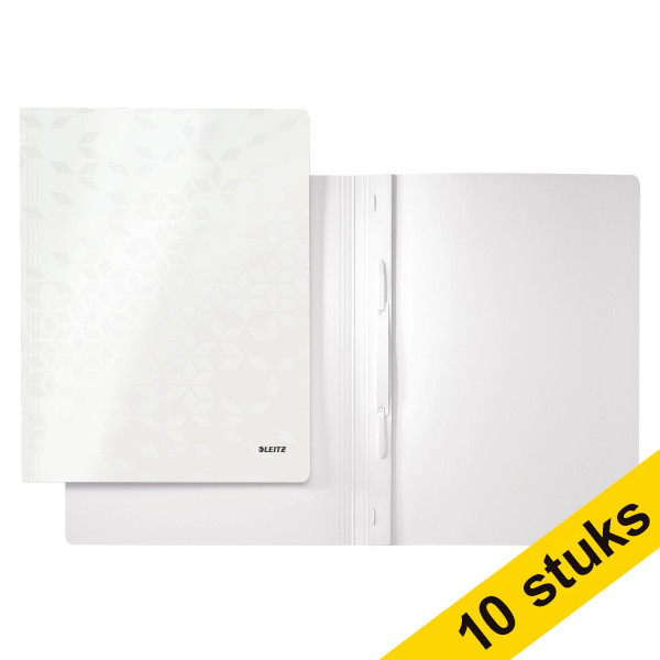 Aanbieding: 10x Leitz 3001 WOW offertemap wit metallic 280029 - 1