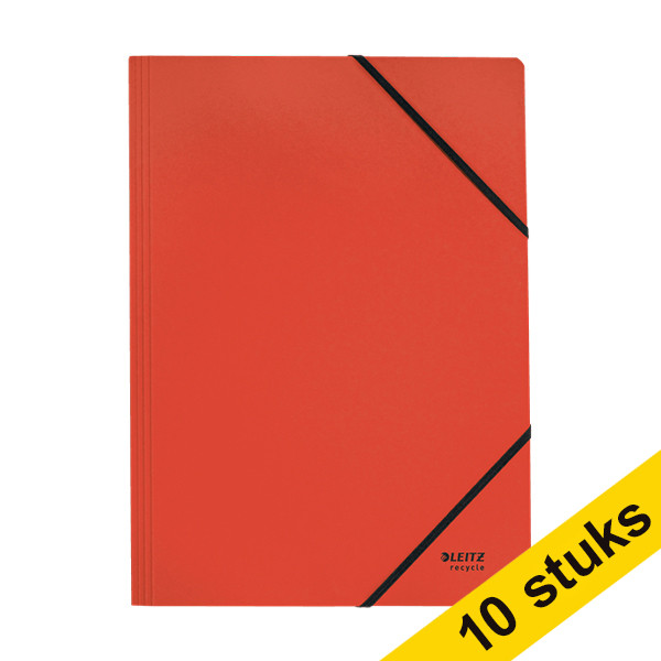 Aanbieding: 10x Leitz Recycle elastomap karton rood A4 227581 - 1