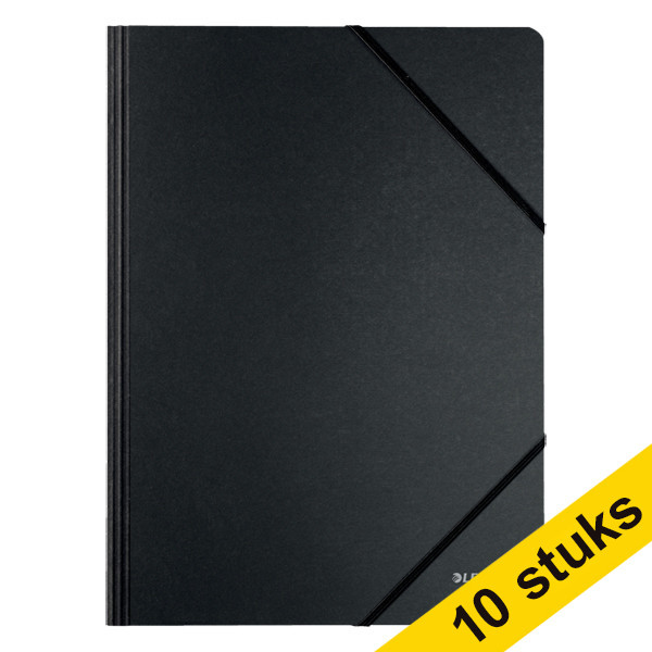 Aanbieding: 10x Leitz Recycle elastomap karton zwart A4 280024 - 1