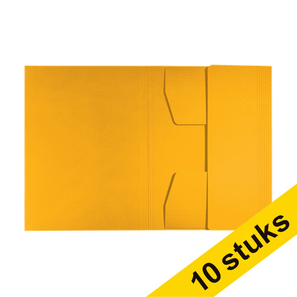Aanbieding: 10x Leitz Recycle kartonnen 3-klepsmap A4 geel 227576 - 1