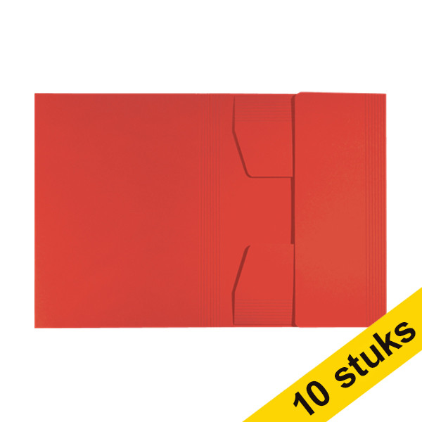 Aanbieding: 10x Leitz Recycle kartonnen 3-klepsmap A4 rood 227577 - 1