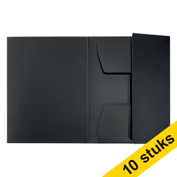 Aanbieding: 10x Leitz Recycle kartonnen 3-klepsmap A4 zwart 280023 - 1