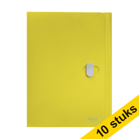 Aanbieding: 10x Leitz Recycle plastic 3-klepsmap A4 met sluiting geel 227584