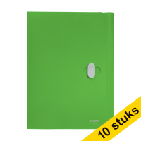 Aanbieding: 10x Leitz Recycle plastic 3-klepsmap A4 met sluiting groen