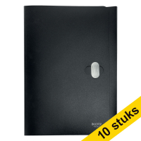 Aanbieding: 10x Leitz Recycle plastic 3-klepsmap A4 met sluiting zwart