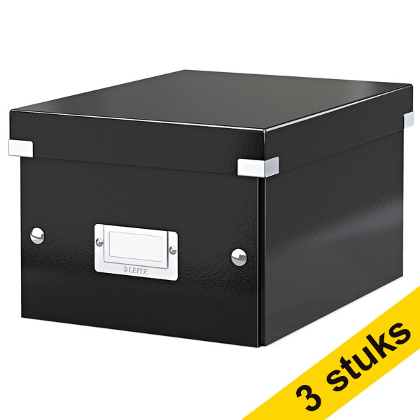 Aanbieding: 3x Leitz 6043 kleine opbergdoos zwart 211141 - 1