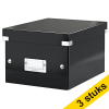 Aanbieding: 3x Leitz 6043 kleine opbergdoos zwart 211141 - 1