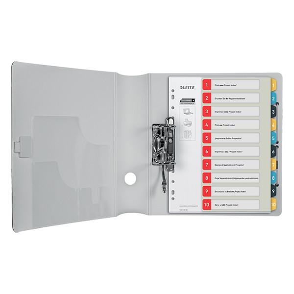 Leitz Cosy bedrukbare plastic tabbladen A4 met 10 tabs (11-gaats) 12470000 226367 - 2