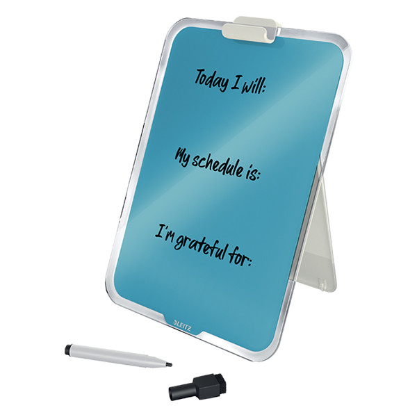 Leitz Cosy bureau flipover glasbord sereen blauw met marker 39470061 226428 - 3