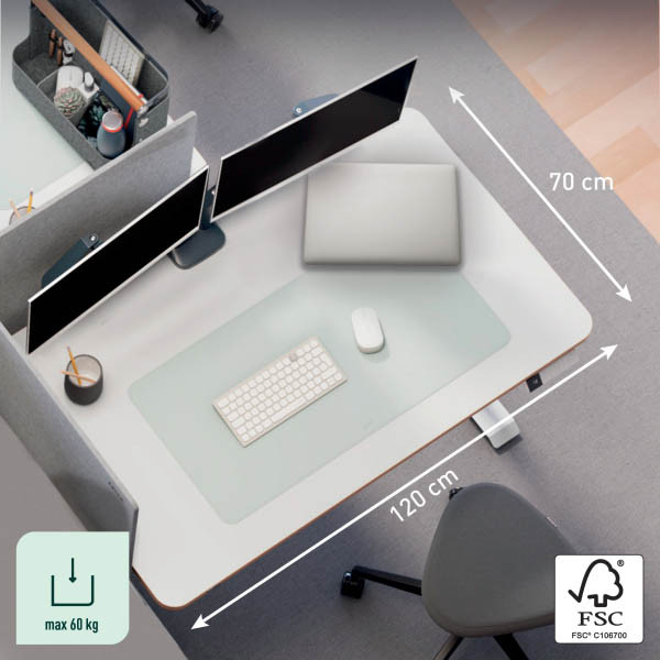 Leitz Ergo elektrisch zit-sta bureau 120 x 70 cm wit 243785 - 2
