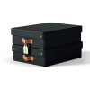 Leitz Puro medium opbergdoos karton met leren handvaten  laag zwart (2 stuks) 213453 - 1