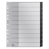 Leitz Recycle plastic indexen A4 zwart met 10 tabs (11 gaats) 12080000 226470