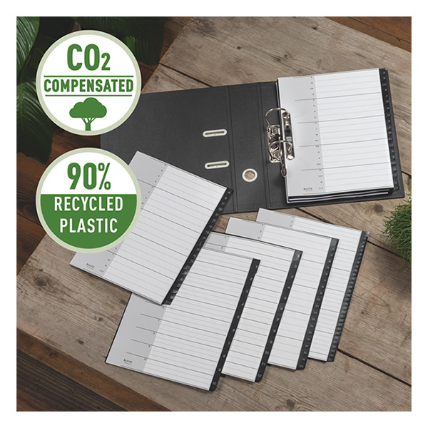 Leitz Recycle plastic tabbladen A4 zwart met 10 tabs (11 gaats) 12080000 226470 - 4