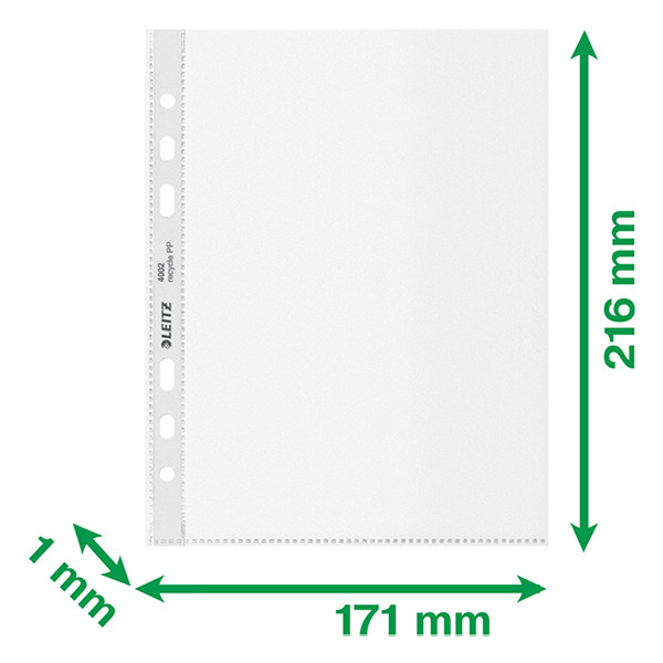 Leitz Recycle showtas transparant A5 6-gaats 100 micron (25 stuks) 40020003 226486 - 3