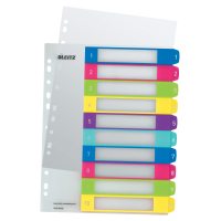 Leitz WOW plastic tabbladen printbaar A4+ assorti 10 tabs (11-gaats) 12430000 226124