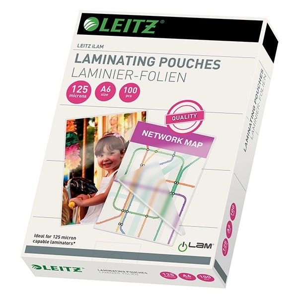 Emulatie wit halfgeleider Leitz iLAM lamineerhoes A6 glanzend 2x125 micron (100 stuks) Leitz  123inkt.nl
